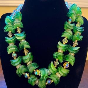 Gorgeous vintage double strand crystal necklace